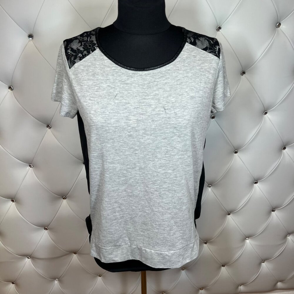 Forever 21 Gray Lace Accent Women's Top Size S